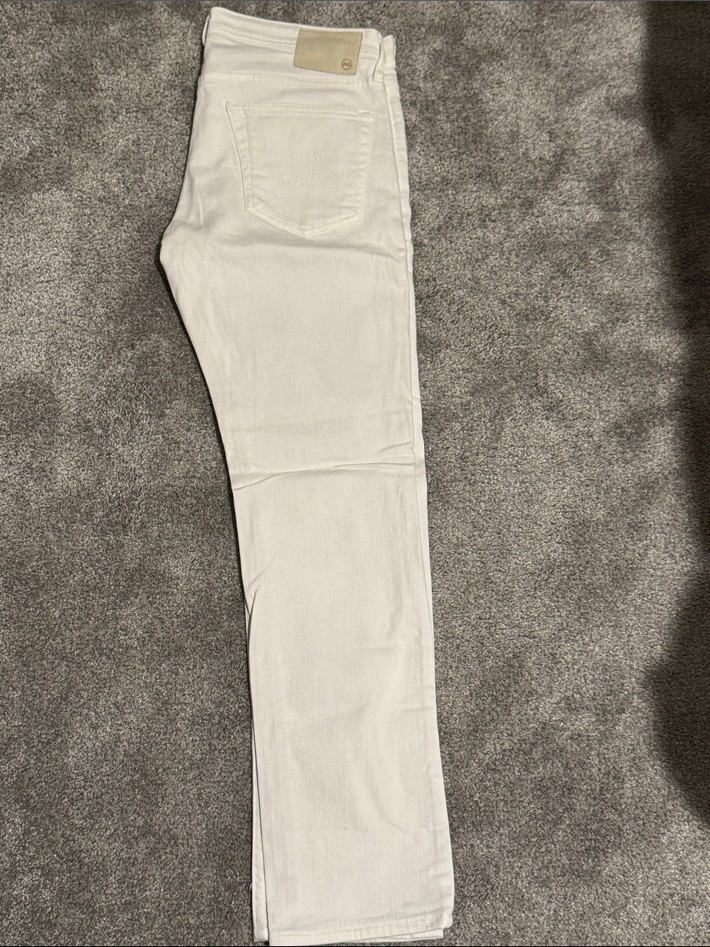 AG Adriano Goldschmied Slim Straight Jeans in White